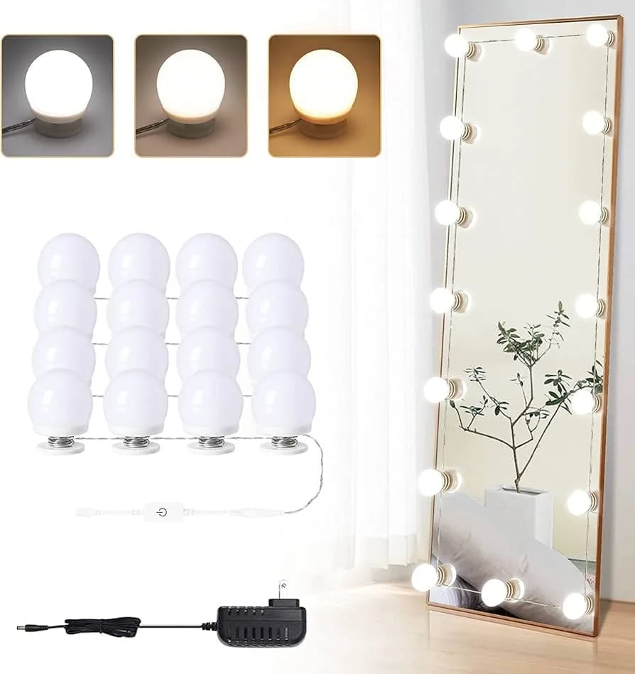 תאורת איפור הוליווד 10 נורות LED - תמונה 2